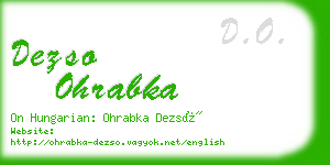 dezso ohrabka business card